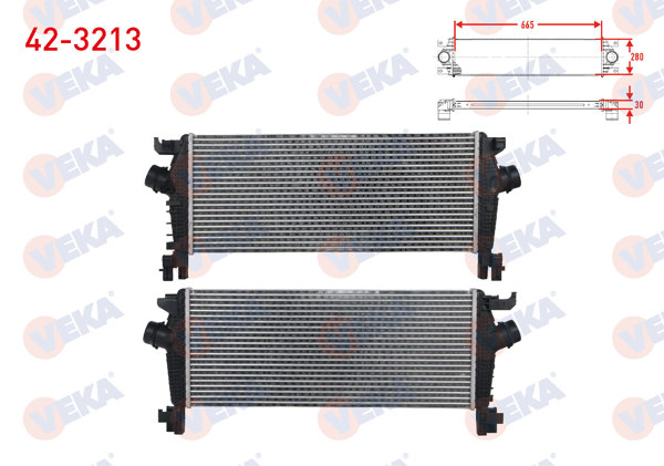 VEKA 42-3213 | Turbo Radyatörü (Intercooler) Opel Astra J 1.6İ A-T 2009-2016 / Opel Insignia 1.6-1.6 T A-T 2008 -