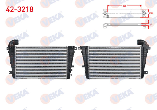 VEKA 42-3218 | Turbo Radyatörü (Intercooler) Opel Astra H 1.3 CDTI-1.9 CDTI-2.0 2004-2010