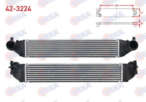 VEKA 42-3224 | Turbo Radyatörü (Intercooler) Opel Astra K 1.0İ Turbo 2015 -