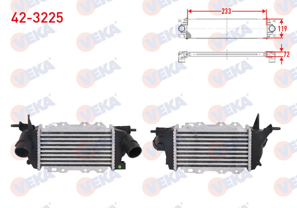 VEKA 42-3225 | Turbo Radyatörü (Intercooler) Opel Vectra B 2.0 Dtı 16V 101 Hp 1997-2002
