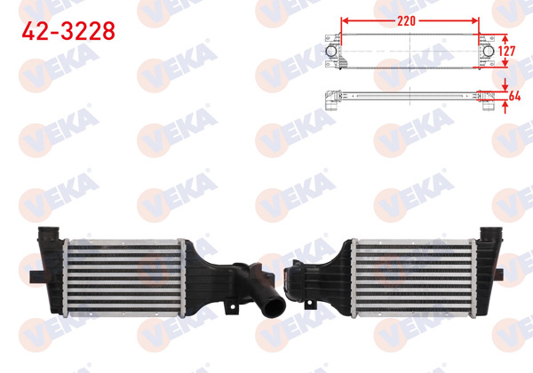 VEKA 42-3228 | Turbo Radyatörü (Intercooler) Opel Astra G 2.0 D, 2.2 D 1999-2005
