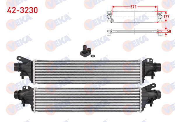 VEKA 42-3230 | Turbo Radyatörü (Intercooler) Opel Corsa E 1.0 2014-(Turbo Sensörlü)