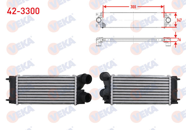 VEKA 42-3300 | Turbo Radyatörü (Intercooler) Peugeot Partner 1.6 HDI 110 Hp 2008 -