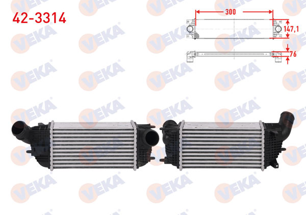 VEKA 42-3314 | Turbo Radyatörü (Intercooler) Citroen C5 III 2.0 HDI 136 Hp 2008 -