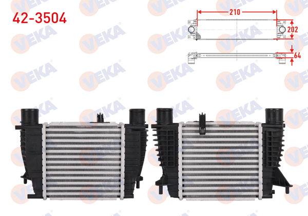 VEKA 42-3504 | Turbo Radyatörü (Intercooler) Renault Clio III (Br0 / 1,Cr0 / 1) 1.5 DCI 2005-2012