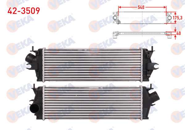 VEKA 42-3509 | Turbo Radyatörü (Intercooler) Renault Traffic II (Fl) 2.0 DCI 2001-2014