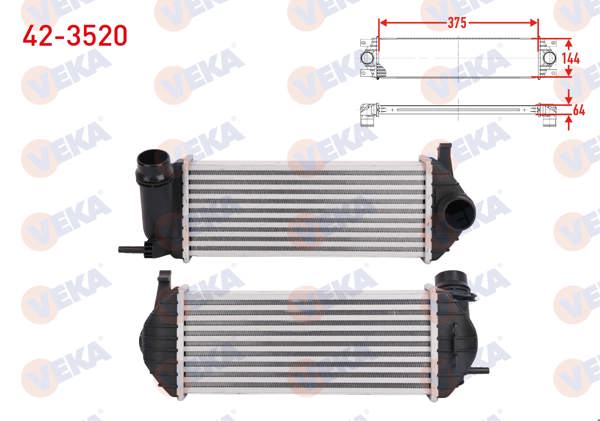 VEKA 42-3520 | Turbo Radyatörü (Intercooler) (Segmanlı) Renault Kangoo Express (Fc0 / 1_) 1.5 DCI 2008 -