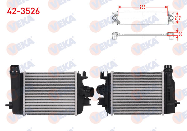 VEKA 42-3526 | Turbo Radyatörü Intercooler Renault Clio V, 5.5, Captur 1.0 TCE 2019-2024