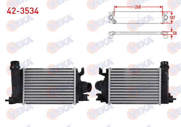 VEKA 42-3534 | Turbo Radyatörü (Intercooler) Renault Talıant 1.0 TCE 2021-/ Dacia Sandero III / Logan III / Jogger 1.0 TCE 2021 -
