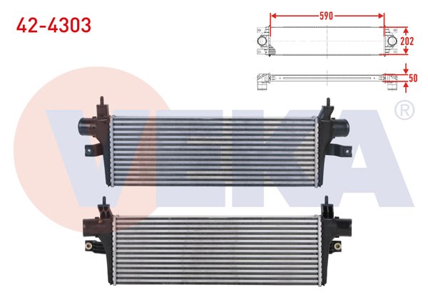 VEKA 42-4303 | Turbo Radyatörü (Intercooler) Toyota Hı-Lux VIII Revo Pick Up (Gun1_,Gun13_) 2.4 D 2015 -