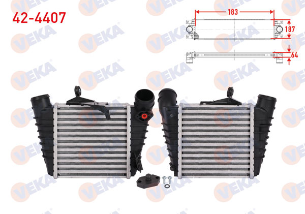 VEKA 42-4407 | Turbo Radyatörü (Intercooler) Volkswagen Polo (9N_) 1.4 TDI 2001-2012