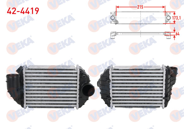 VEKA 42-4419 | Turbo Radyatörü (Intercooler) Volkswagen Passat (3B2) 2.5 TDI 1996-2000
