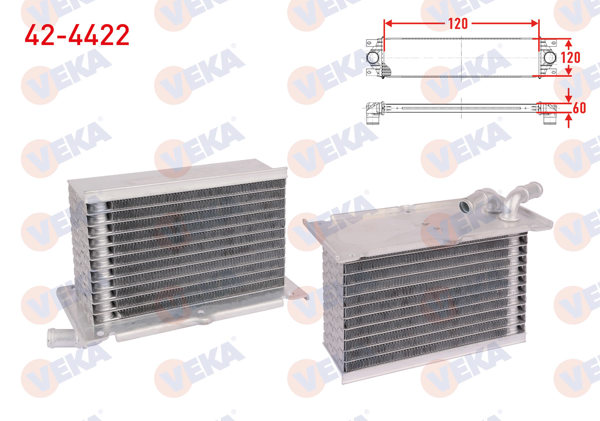 VEKA 42-4422 | Turbo Radyatoru (Intercooler) Volkswagen Golf VI 1.2 ,1.4 Tsı 2007-2016 / Polo 1.2 TSI 2009-2022 / Audi A3-Seat Leon 1.2, 1.4 TSI 2007-2012 / Skoda Octavia 1.2, 1.4 TSI 2008-2013