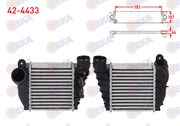 VEKA 42-4433 | Turbo Radyatörü (Intercooler) Audi A3 1.8 T 150 Hp 1996-2003