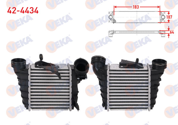 VEKA 42-4434 | Turbo Radyatörü (Intercooler) Seat Cordoba 1.9 TDI 131 Hp 2002-2009
