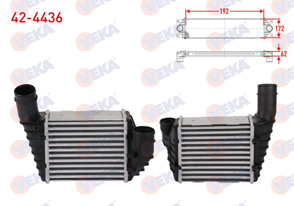 VEKA 42-4436 | Turbo Radyatörü (Intercooler) Volkswagen Passat 2.5 TDI 1998-2005 / Audi A4 2.5 TDI 1997-2004 / Skoda Superb 2.5 TDI 2001-2003