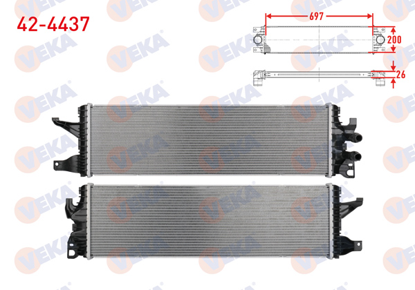 VEKA 42-4437 | Turbo Radyatörü (Intercooler) Volkswagen Transporter T6 2.0 TDI 2016-2019
