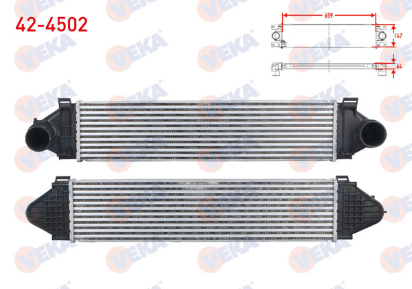 VEKA 42-4502 | Turbo Radyatörü (Intercooler) Volvo S80 II 2.4 D5-D3 2006-/ V70 III 2.4 D5 2006-/ Xc60 2.0 T-D5-2.4 D 2008-/ Xc70 II 2.4 D5 2007-/ Freelander II-Evoque 2.0 Si4 4X4 2011 -
