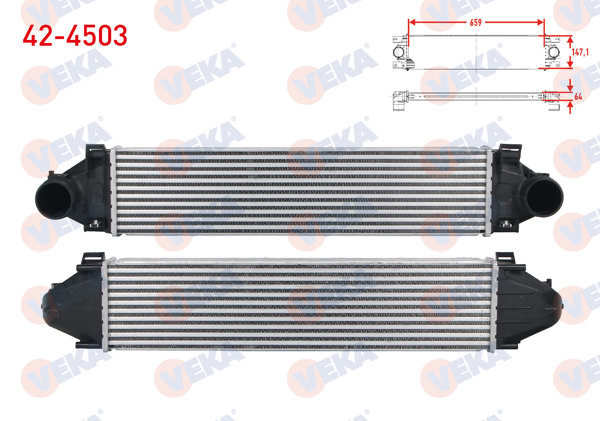VEKA 42-4503 | Turbo Radyatörü (Intercooler) Volvo S60 II 2.0 T-2.0 D-2.4 D 2010-/ V60 D3 2010-/ Xc60 2.0 T-2.4 D 2008 -