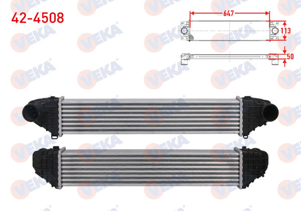 VEKA 42-4508 | Turbo Radyatörü (Intercooler) Volvo C30 T5 220 Hp 2006-2012