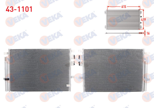 VEKA 43-1101 | Klima Radyatörü Alfa Romeo 159 (939) 1.9 Jtdm 2006-2011