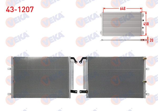 VEKA 43-1207 | Klima Radyatörü Jeep Cherokee 2.0, 2.2 Crd, 2.4, 3.2 V6 2013 -