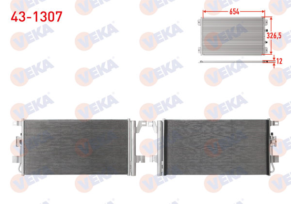 VEKA 43-1307 | Klima Radyatörü (5 mm Fin) Audi Q5 (Fyb) 2.0 TDI-3.0 TDI 2018 -