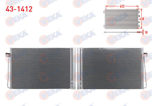 VEKA 43-1412 | Klima Radyatörü BMW 5 Serisi (E60) 520 İ 2003-2010