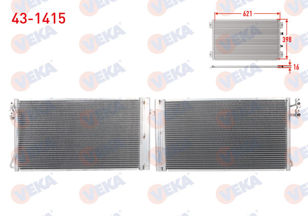 VEKA 43-1415 | Klima Radyatörü BMW 3 Serisi (E90) 318 D-320 D-320 X Drıve-325 D 2005-2011 / 1 Serisi (E87) 116 D-118 D-120 D 2003-2012