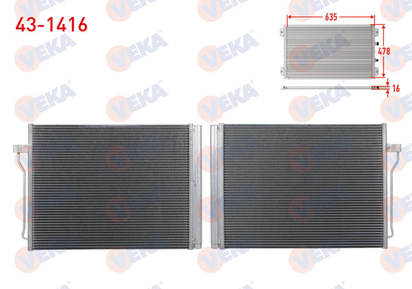 VEKA 43-1416 | Klima Radyatörü BMW 5 Serisi (F10) 523 İ 2010 -