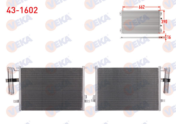 VEKA 43-1602 | Klima Radyatörü Chevrolet Lacetti (J200) 1.4İ 16V A-T / M-T 2006-2012