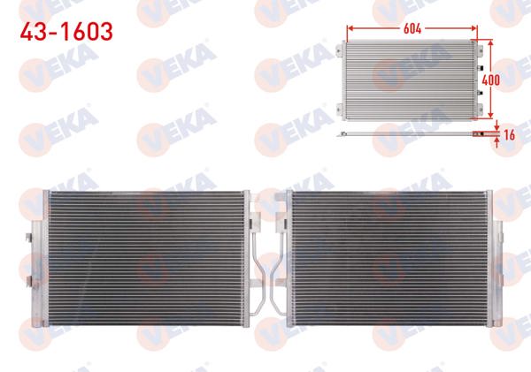 VEKA 43-1603 | Klima Radyatörü Chevrolet Aveo (T300) 1.2 16V M-T 2011-2014