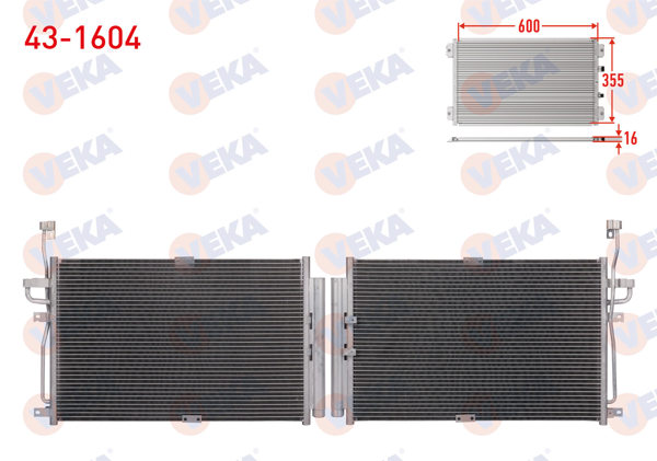VEKA 43-1604 | Klima Radyatörü Chevrolet Captiva (C100) 2.0 D 2006-2012