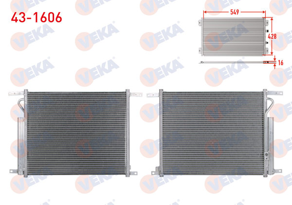 VEKA 43-1606 | Klima Radyatörü Chevrolet Aveo (T250) 1.2 16V 2006-2011