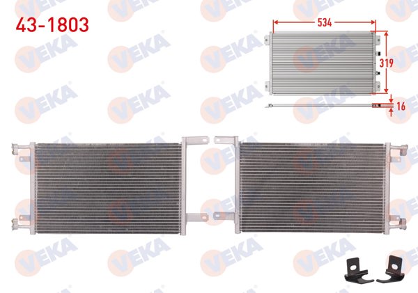 VEKA 43-1803 | Klima Radyatörü Fiat Doblo (119,223) 1.9 D M-T 2001-2010