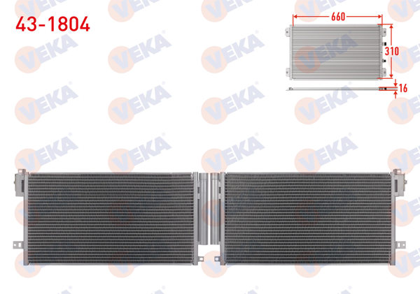 VEKA 43-1804 | Klima Radyatörü Fiat Grande Punto (199) 1.3 Mjt 75 Hp M-T 2005-2012