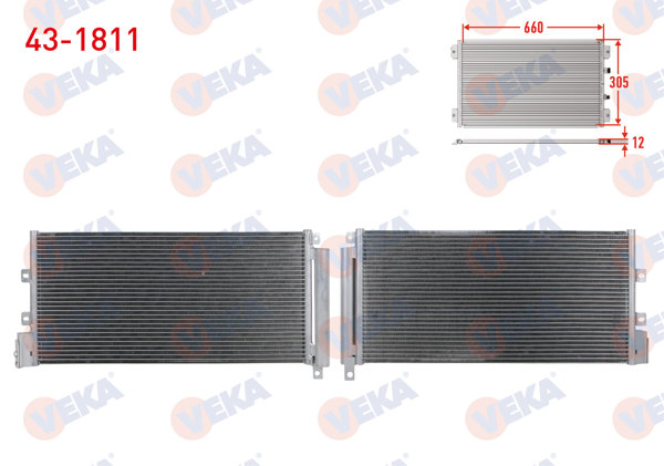 VEKA 43-1811 | Klima Radyatörü Fiat Linea (323) 1.3 Mjt M-T 2007 -