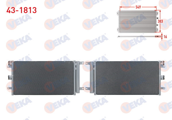 VEKA 43-1813 | Klima Radyatörü Fiat Doblo (119,223) 1.4 M-T 2001-2010