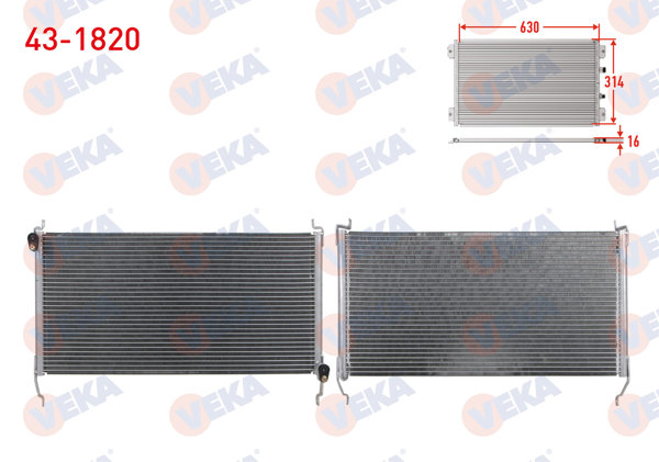 VEKA 43-1820 | Klima Radyatörü Fiat Marea (185) 1.6İ 16V A-T / M-T 1996-2007