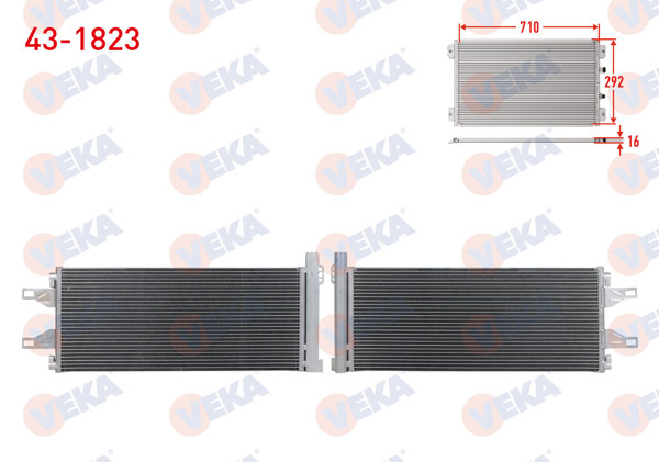 VEKA 43-1823 | Klima Radyatörü Fiat Ducato (250) 2.3 Mjt 2006-2014