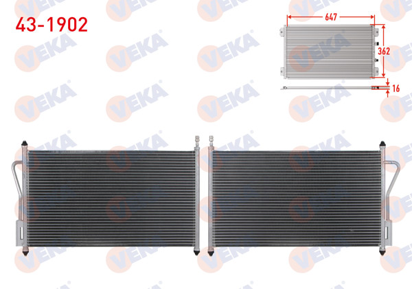 VEKA 43-1902 | Klima Radyatörü Ford Focus I (Daw,Dbw) 1.4İ 16V 1998-2004