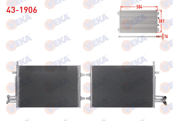 VEKA 43-1906 | Klima Radyatörü Ford Fiesta 1.6 TDCI 2004-2008