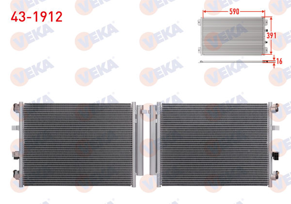 VEKA 43-1912 | Klima Radyatörü Ford Focus III 1.6 TDCI 2011-2015