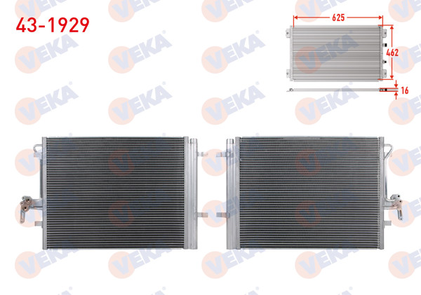 VEKA 43-1929 | Klima Radyatörü Range Rover Evoque L538 2.0 Sı4 11-19 / Freelander 2 L359 2.2 D Td4 06-14 / S60 II 1.5 T3 15-19 / S80 II 1.6 T4, 2.5 T 06-14 / Xc60 I 2.0 T, 2.0 D3, D4, 2.4 D 07-17 / Xc70 II 2.4 D5 13-16
