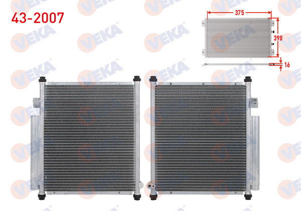 VEKA 43-2007 | Klima Radyatörü Honda Jazz II (Gd) 1.2 Küçük Klima 2002-2008