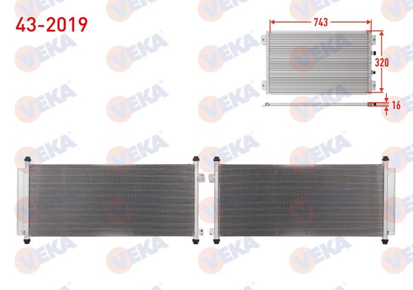VEKA 43-2019 | Klima Radyatörü Honda Jazz III (Ge) 1.4İ 2008-2012