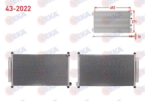 VEKA 43-2022 | Klima Radyatörü Honda Civic Ix 1.6 I-Dtec 2012-2016