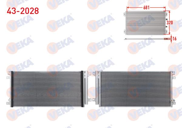 VEKA 43-2028 | Klima Radyatörü Honda Civic X 1.5 Vtec 2016 -