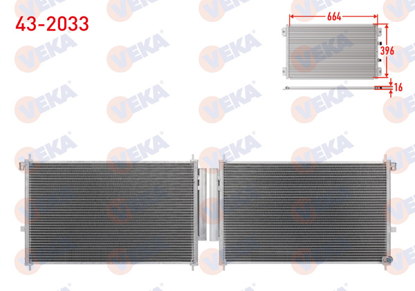 VEKA 43-2033 | Klima Radyatörü Honda Cr-V 2013-/ 1.6 İ-Dtec, 2.0 Awd, 2.0 İ-Vtec, 2.2 İ-Dtec