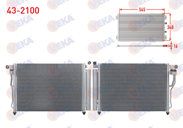VEKA 43-2100 | Klima Radyatörü Hyundai Accent Era 1.5 CRDI A-T / M-T 2006-2012